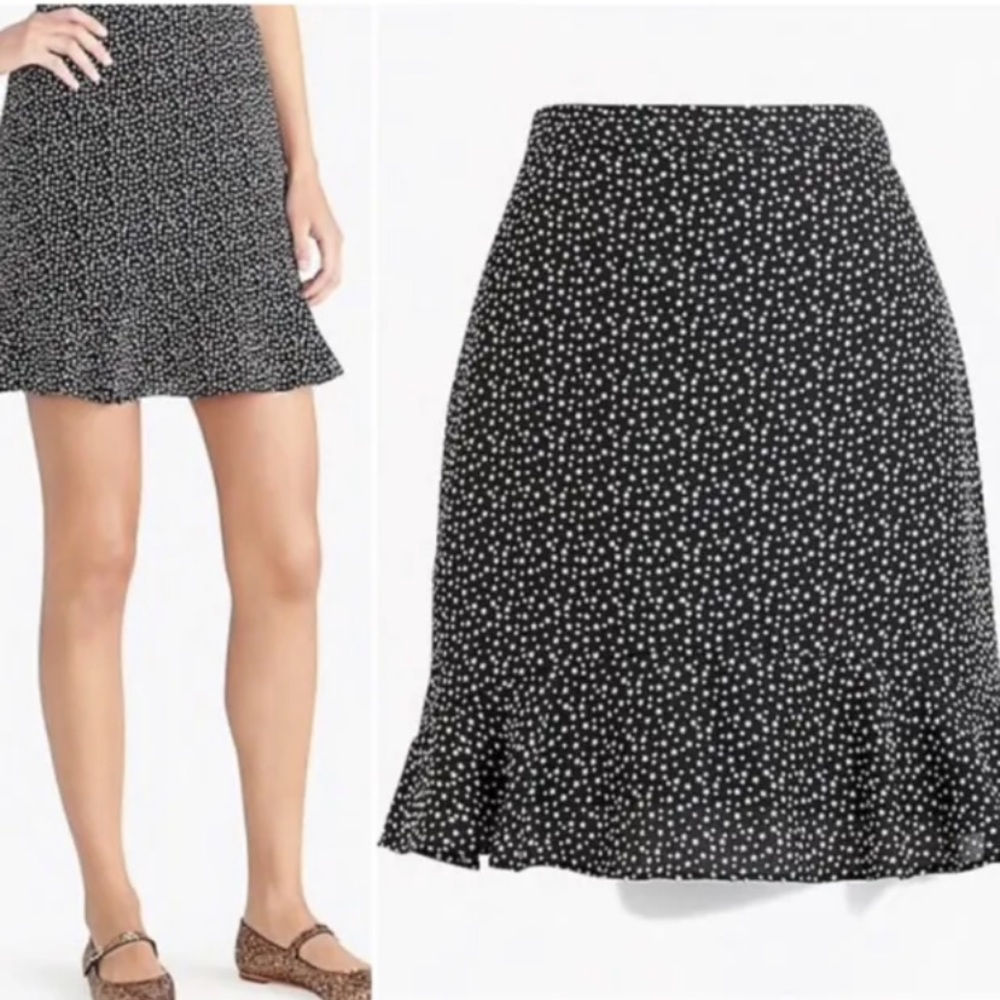 J. Crew Black w/Ivory Micro Star Mini Skirt